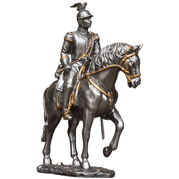 Soldatel de colectie din plumb: Ecvestru cu pasare