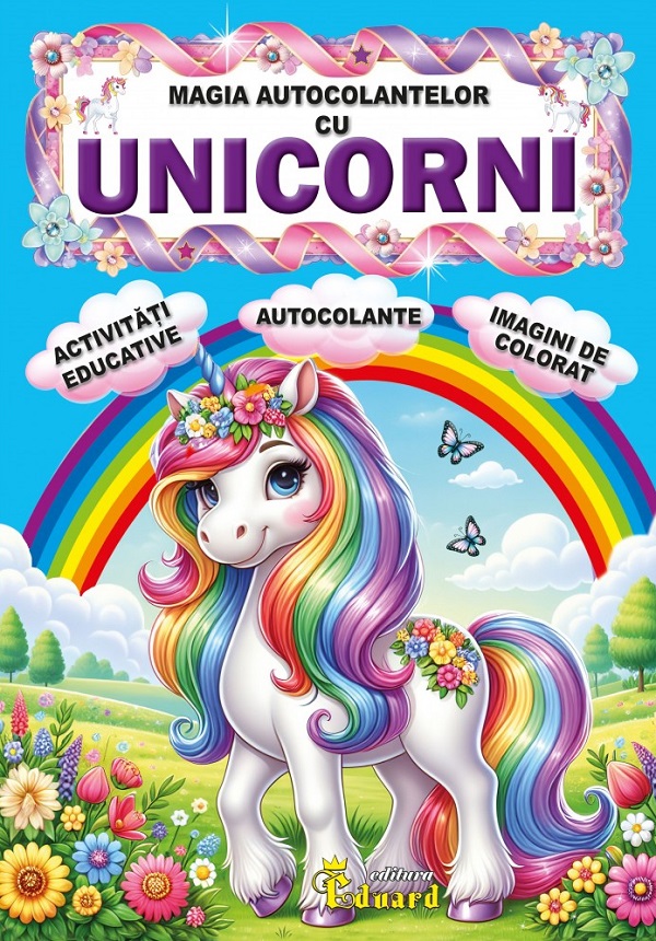 Coperta cărții 'Magia autocolantelor cu unicorni'