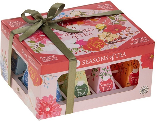 Imaginea produsului 'Set ceai: 4 arome x 3 pliculețe. New Joyfull Pyramid Tea Box'