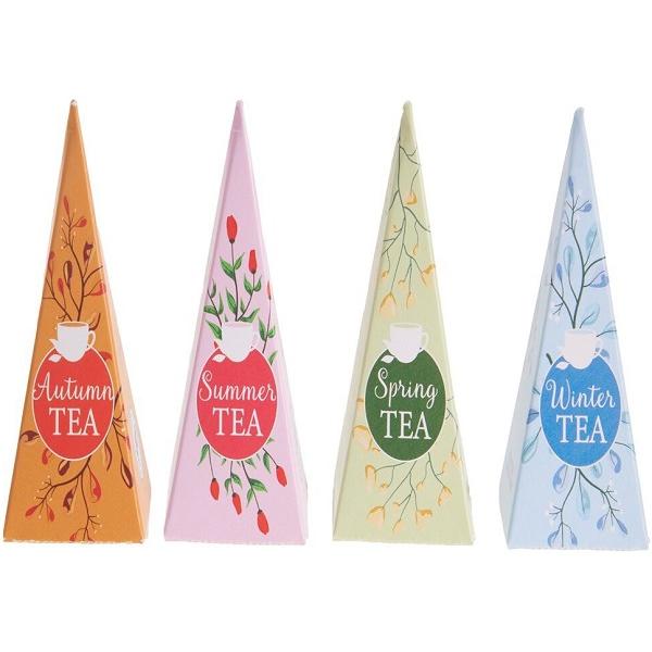 Set ceai: 4 arome x 3 pliculete. New Joyfull Pyramid Tea Box