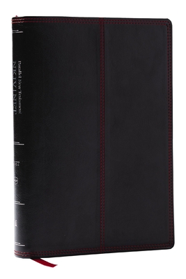 Coperta cărții 'Nkjv-Net Parallel New Testament with Net Translators' Notes, Black Leathersoft, Red Letter, Comfort Print: Unparalleled'