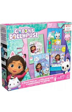 Imaginea produsului 'Set 4 puzzle din lemn. Gabbys Dollhouse'