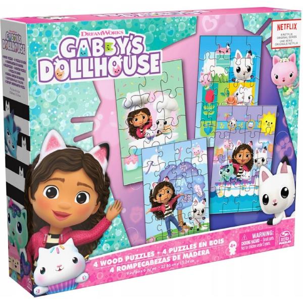 Set 4 puzzle din lemn. Gabbys Dollhouse