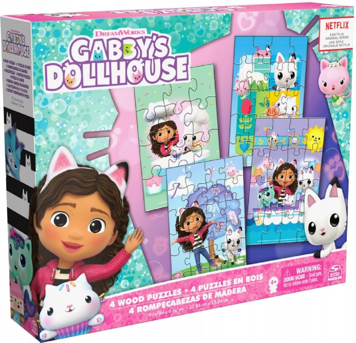 Imaginea produsului 'Set 4 puzzle din lemn. Gabbys Dollhouse'