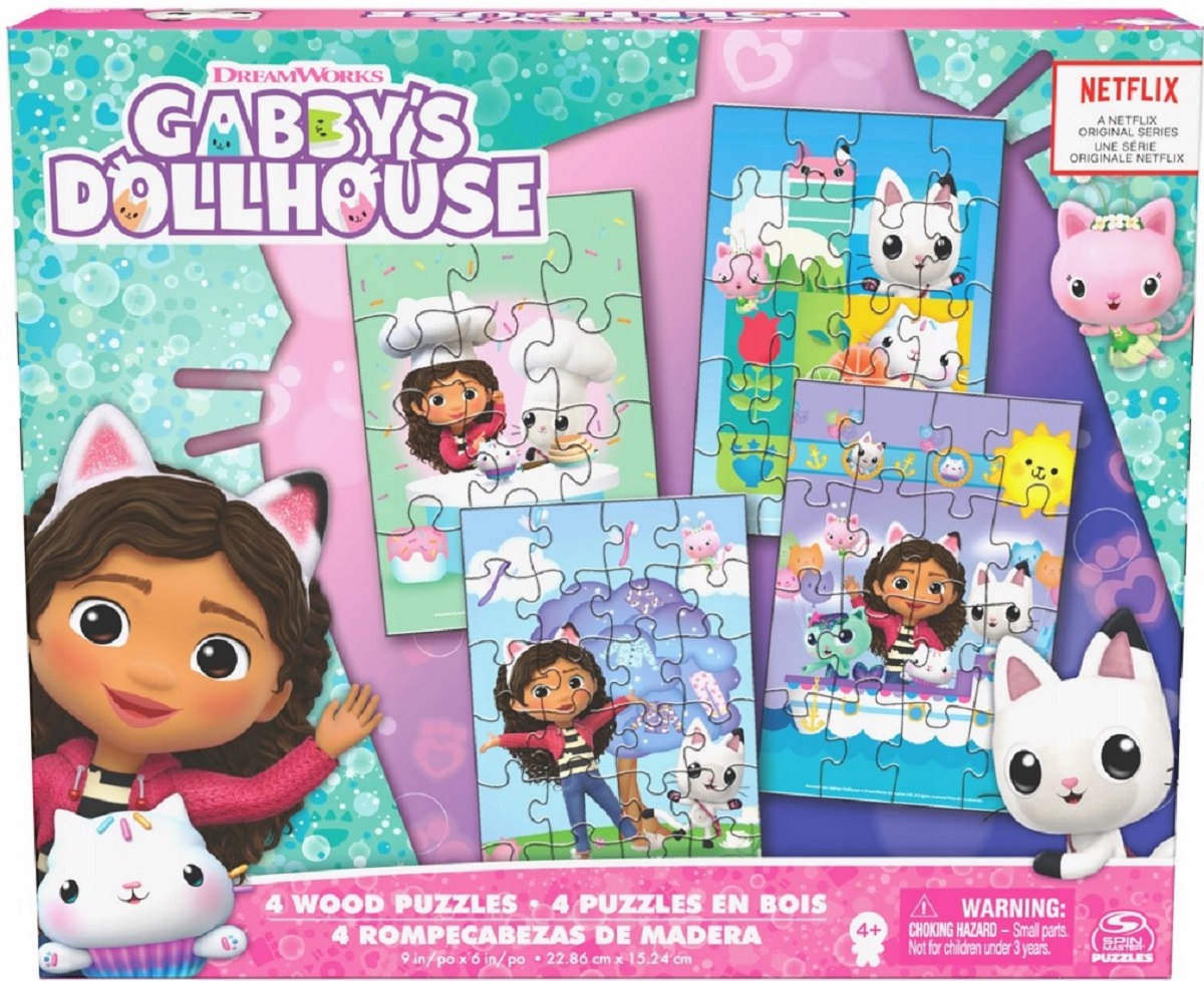 Imaginea produsului 'Set 4 puzzle din lemn. Gabbys Dollhouse'