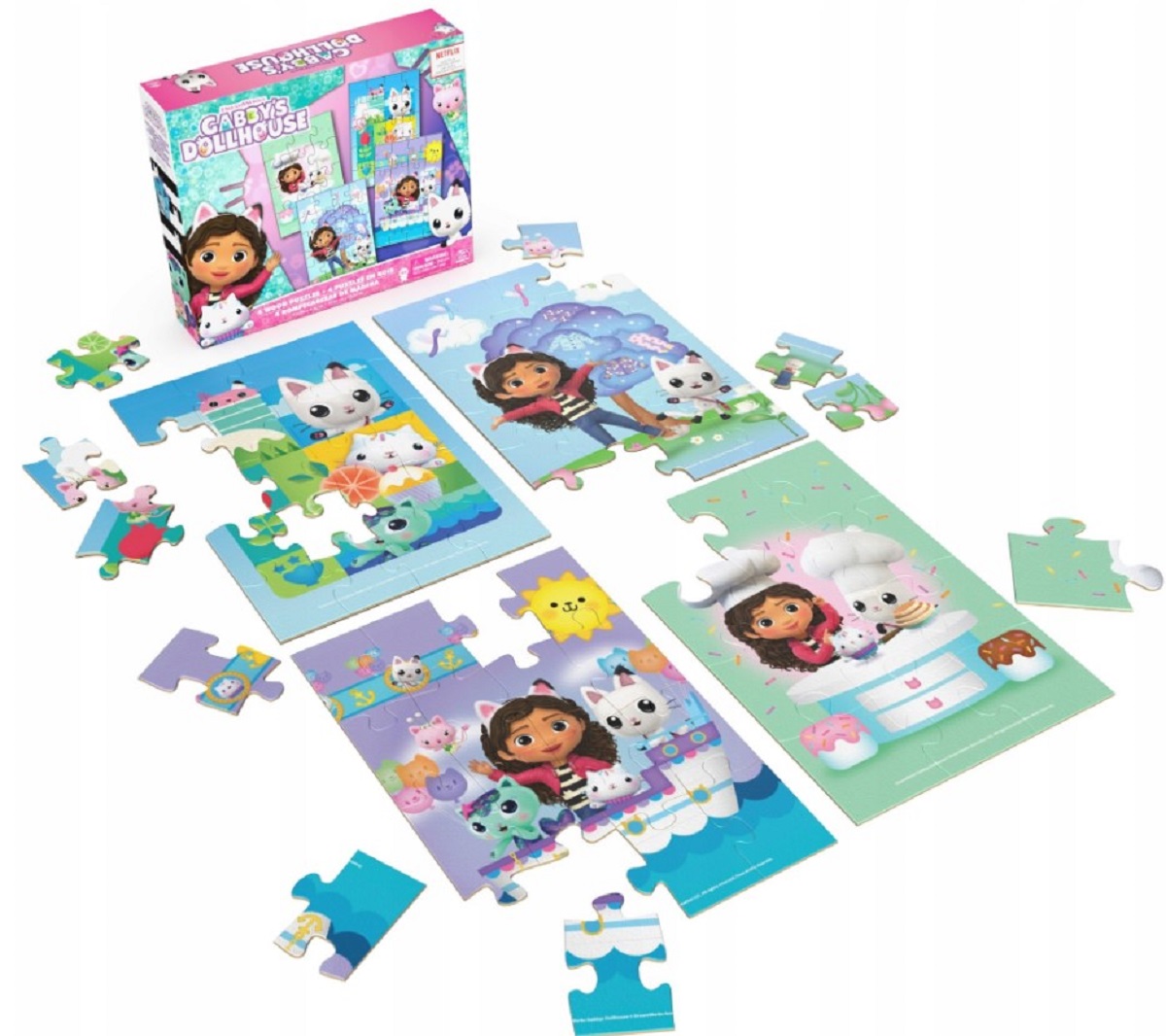 Imaginea produsului 'Set 4 puzzle din lemn. Gabbys Dollhouse'