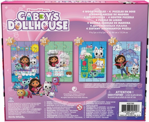 Imaginea produsului 'Set 4 puzzle din lemn. Gabbys Dollhouse'