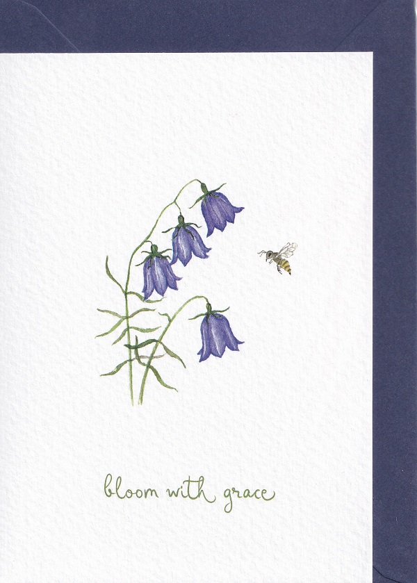 Felicitare: Bloom with grace. Campanula. Mai Colorat