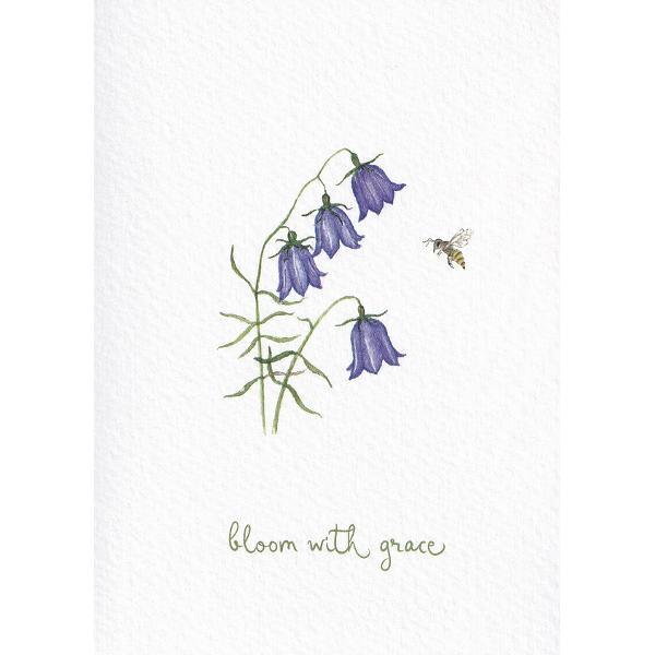 Felicitare: Bloom with grace. Campanula. Mai Colorat