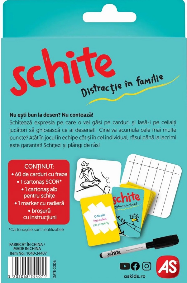 Imaginea produsului 'Joc de cărți: Schițe. Distracție în familie'