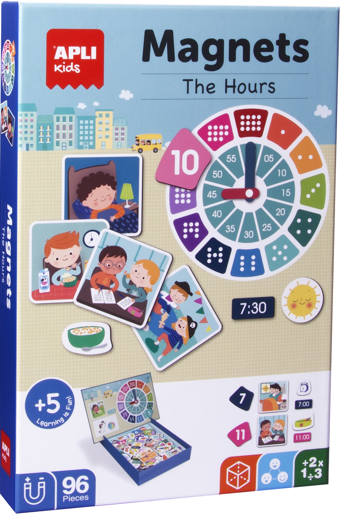Imaginea produsului 'Joc magnetic 96 piese: Învățăm ceasul'