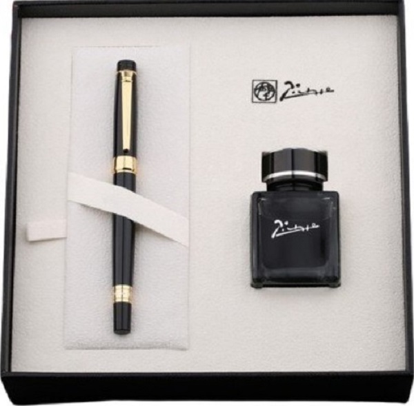 Set stilou negru + calimara
