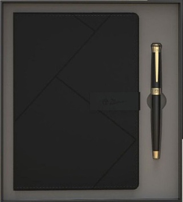 Set stilou negru + agenda