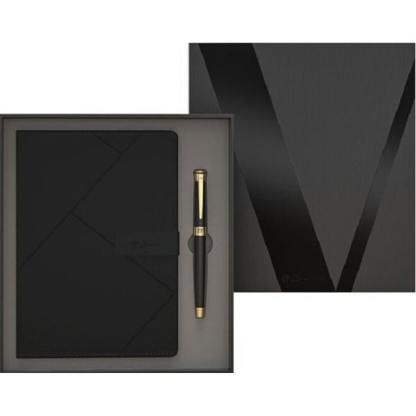 Set stilou negru + agenda