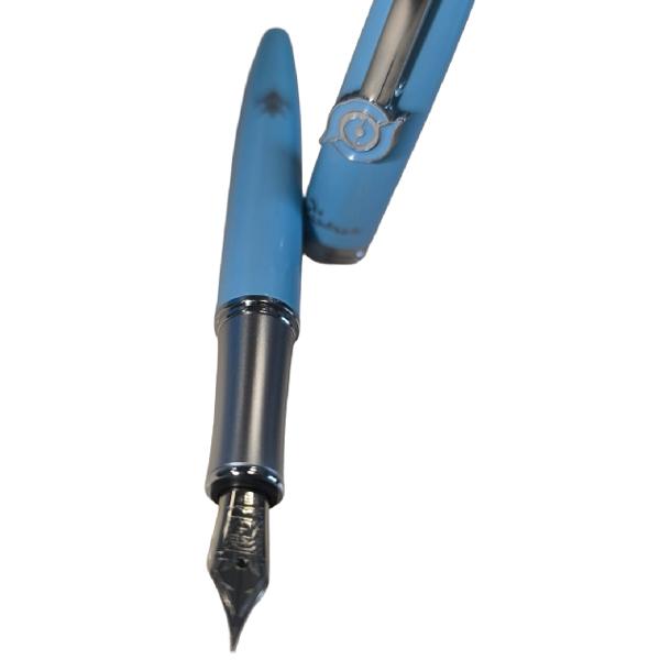 Set Stilou albastru + 2 cartuse + Semn carte magnet