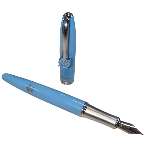 Set Stilou albastru + 2 cartuse + Semn carte magnet