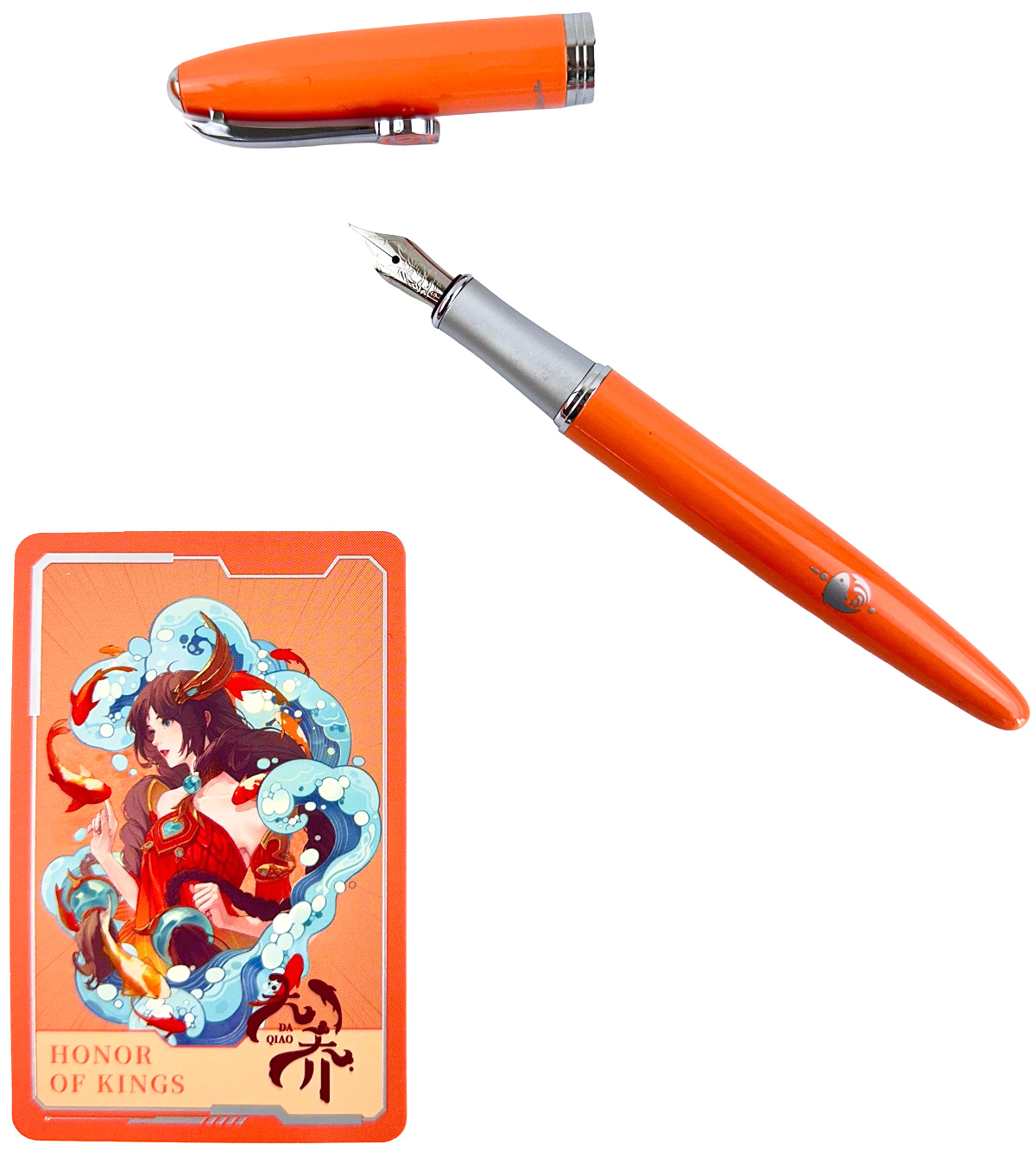 Imaginea produsului 'Set Stilou portocaliu + 2 cartușe + semn de carte magnetic'