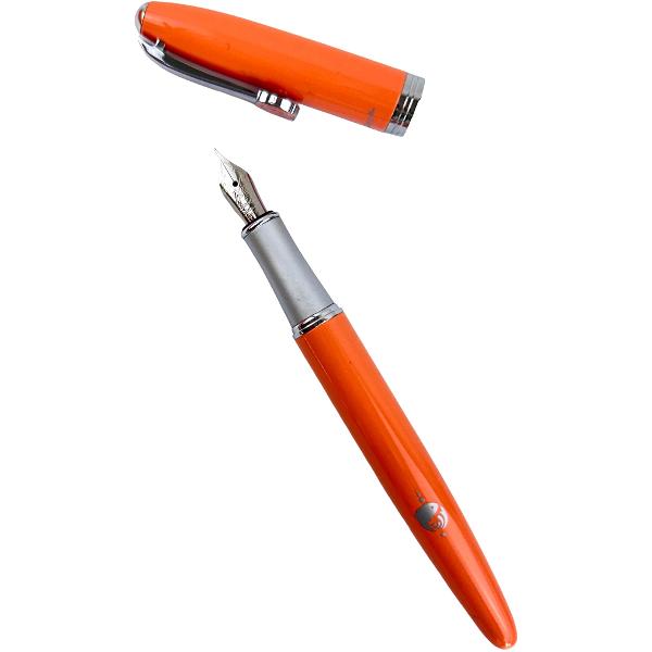 Set Stilou portocaliu + 2 cartuse + semn carte magnetic
