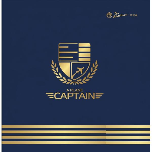 Set Plane Captain: Stilou albastru + calimara + 2 insigne metalice