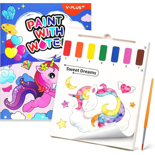 Carte activitati. Paint with water. Magic Unicorns