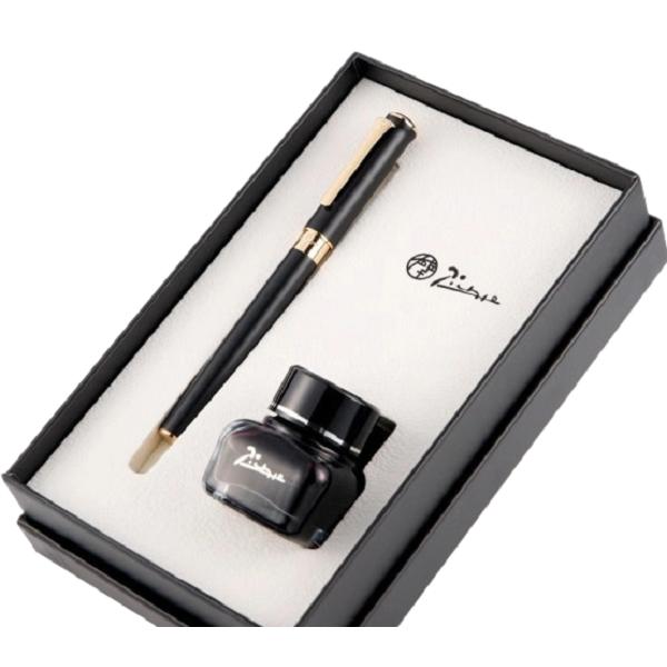 Set Stilou Polo negru + calimara cerneala