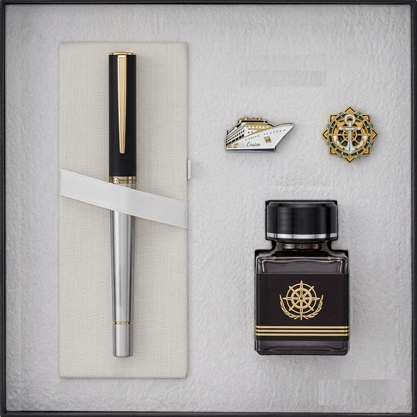 Imaginea produsului 'Set Sea Captain: Stilou + călimară + 2 insigne metalice'