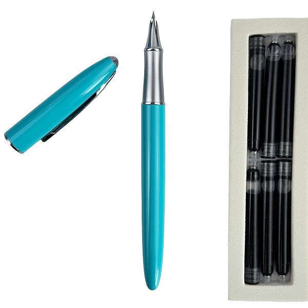 Set Stilou + 6 cartuse. Space Flight turcoaz 