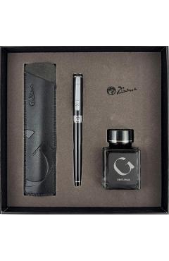Imaginea produsului 'Set stilou negru + călimară + etui piele'