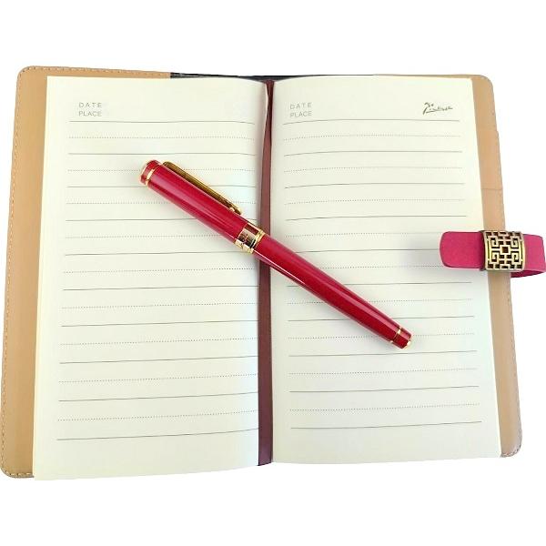 Set Stilou Brilliant Rosu + Agenda + 8 cartuse