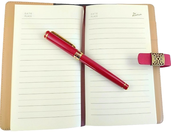 Imaginea produsului 'Set Stilou Brilliant Rosu + Agenda + 8 cartușe'