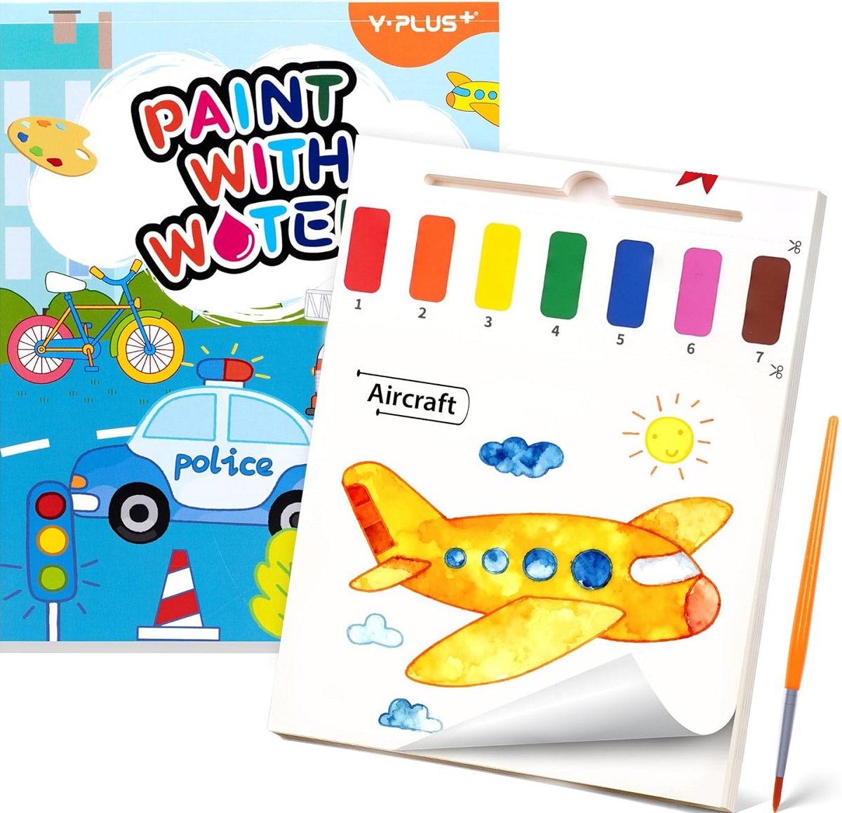 Coperta cărții 'Carte activități paint with water: Amazing vehicles'