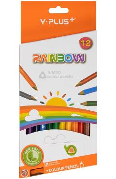 Imaginea produsului 'Set 12 creioane colorate Jumbo Rainbow + ascuțitioare'
