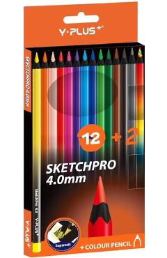 Imaginea produsului 'Set 12 + 2 creioane colorate. Sketchpro'
