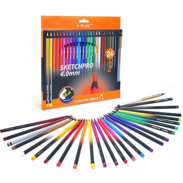 Set 24 + 2 creioane colorate. Sketchpro