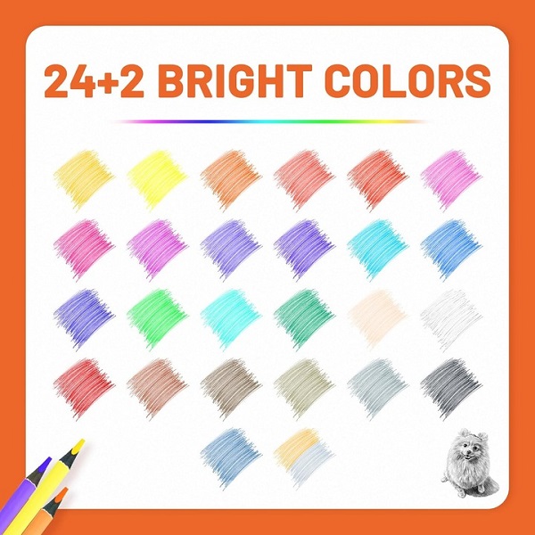 Imaginea produsului 'Set 24 + 2 creioane colorate. Sketchpro'