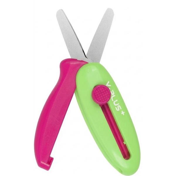 Foarfeca retractabila. Roz-verde