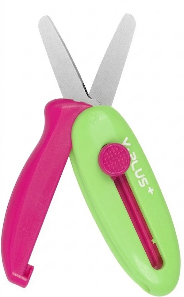 Foarfeca retractabila. Roz-verde