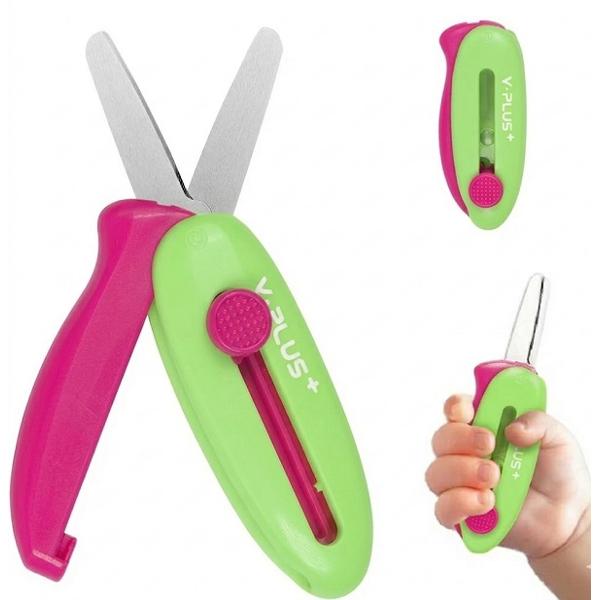 Foarfeca retractabila. Roz-verde