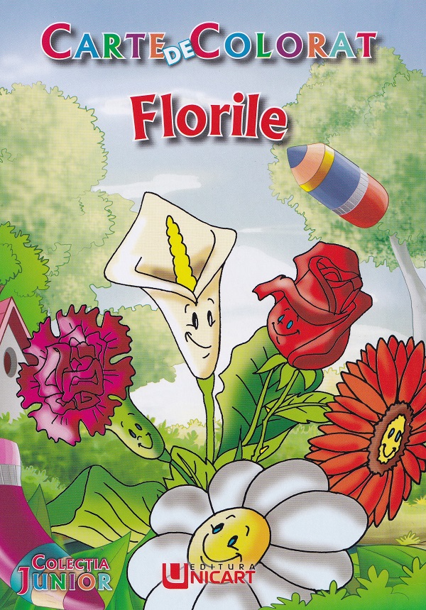 Coperta cărții 'Florile. Carte de colorat'