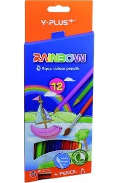 Imaginea produsului 'Set 12 creioane colorate Rainbow + ascuțitioare + pensulă'