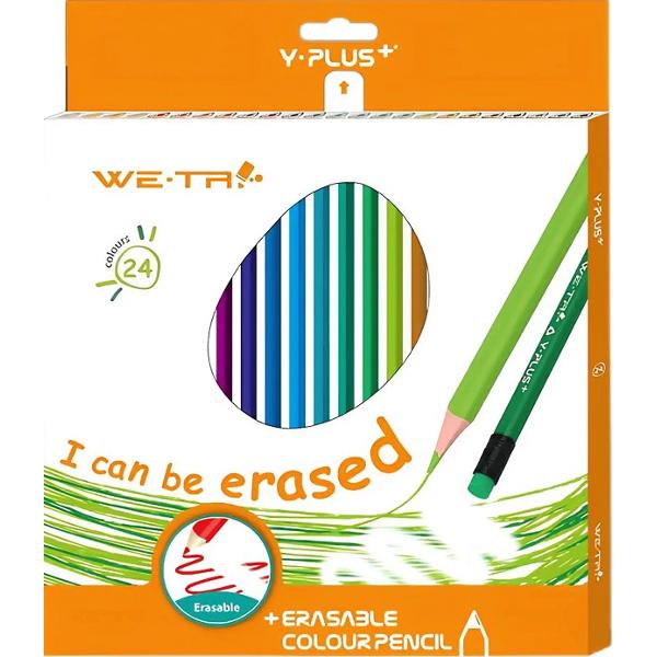 Set creioane colorate cu radiera 24 culori