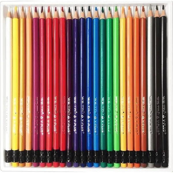 Set creioane colorate cu radiera 24 culori