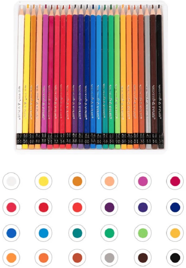 Imaginea produsului 'Set creioane colorate cu radieră 24 culori'