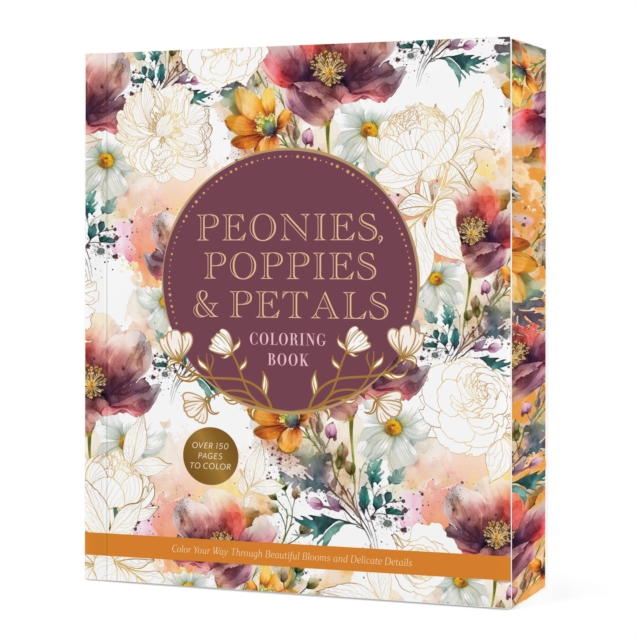 Coperta cărții 'Peonies, Poppies & Petals Coloring Book -'