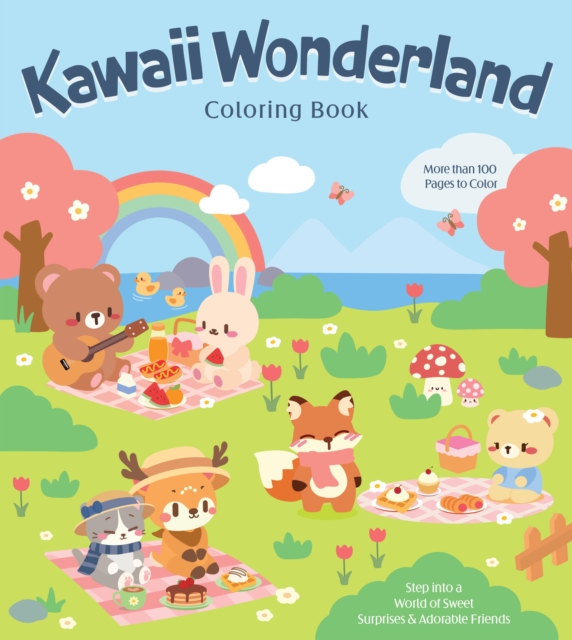 Coperta cărții 'Kawaii Wonderland Coloring Book -'