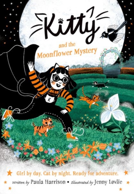 Coperta cărții 'Kitty and the Moonflower Mystery: The purrrfect series for newly confident readers, from bestselling author Paula'