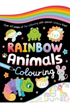 Coperta cărții 'Rainbow Animals Colouring -'