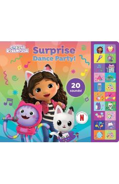 Coperta cărții 'Gabby’s Dollhouse: Surprise Dance Party! Sound Book -'