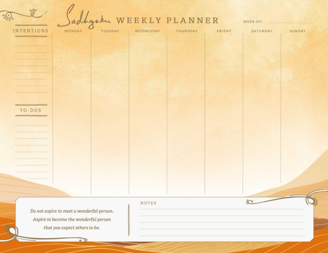 Coperta cărții 'Sadhguru Weekly Planner Notepad -'