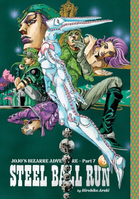 Coperta cărții 'Jojo's Bizarre Adventure: Part 7--Steel Ball Run, Vol. 9 - Hirohiko Araki'